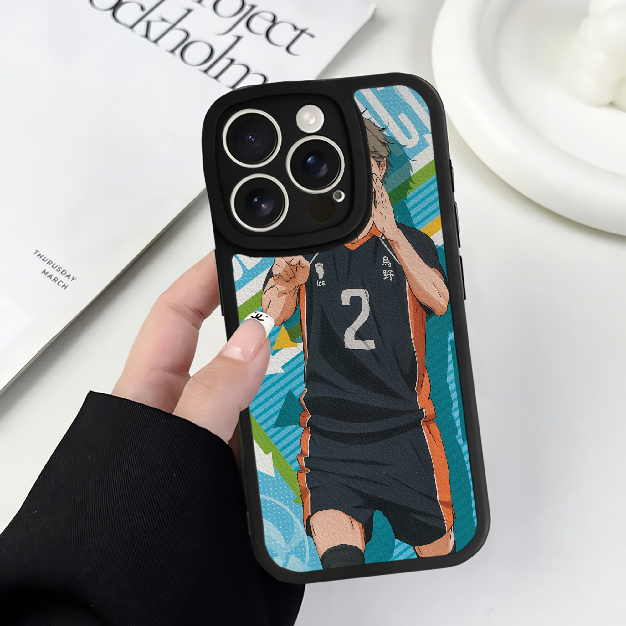 （画像用） ハイキュー!! Haikyu!! 【iPhone 16シリーズ対応】シリコンスマホケース（レザー調） 材質：シリコン